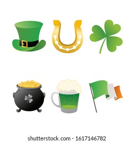 Set of St. Patrick's Day element vector illustration 
