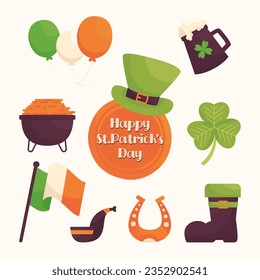 set of st patricks day elements collection