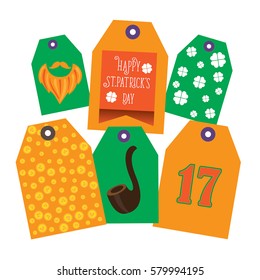 Set of St. Patrick's Day flat design elements, icons. Vector, eps10.