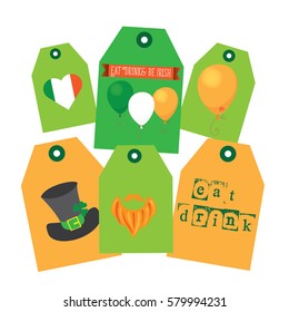 Set of St. Patrick's Day flat design elements, icons. Vector, eps10.