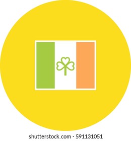 Set of St Patrick's day flat icons, flag vector illustration
