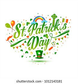 Set of St. Patricks day in green and orange