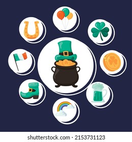 set of st patricks day icons