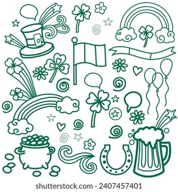 Set of st patricks day icons