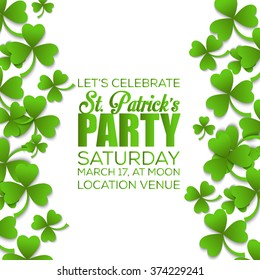 Set of St. Patrick's Day Patterns with Polka Dot, Argyle, Diagonal Stripes and Clover in Green, Dark Green and White.