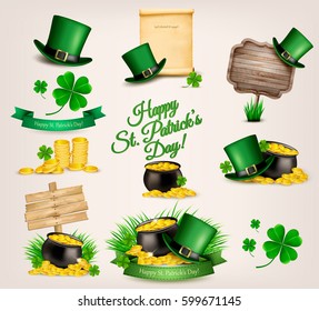 Set of St. Patrick's Day related icons. Vector.