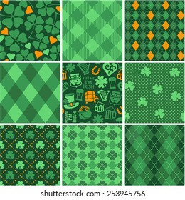 Set of St. Patrick's Day Seamless Patterns 