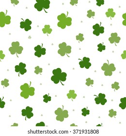 Set of St. Patrick's Day Seamless Patterns with Diagonal Stripes and Clover in Green, Perfect for wallpapers, pattern fills, greeting cards St.Patrick's day background in green colors.Seamless pattern