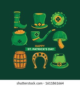 Set of St. Patrick's day symbols. vector premium vector illustration
