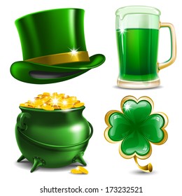 Set of St. Patrick's Day symbols.  Vector illustration
