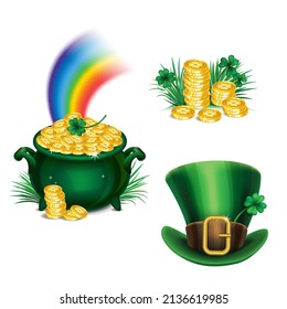 Set of St. Patrick's Day symbols, set of St. Patrick's Day icons. Vector illustration..