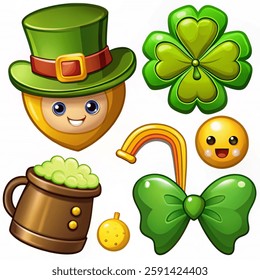 Set of St. Patrick's Day symbols. Vector illustration on a white background.