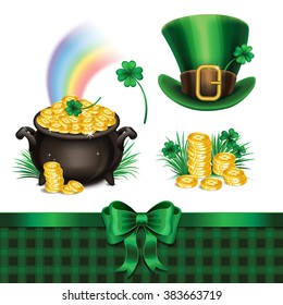 Set of St. Patrick's Day symbols. Vector illustration