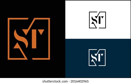 Set Of ST ,TS Abstract letters Logo monogram