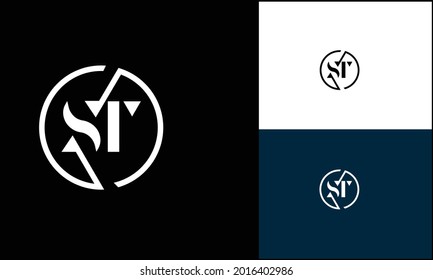 Set Of ST ,TS Abstract letters Logo monogram