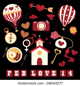Set of St. Valentine's Day design elements 2.