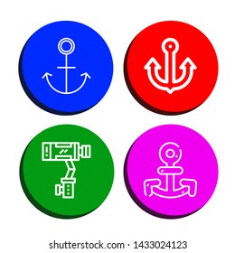 Set of stability icons such as Anchor, Stabilizer , stability