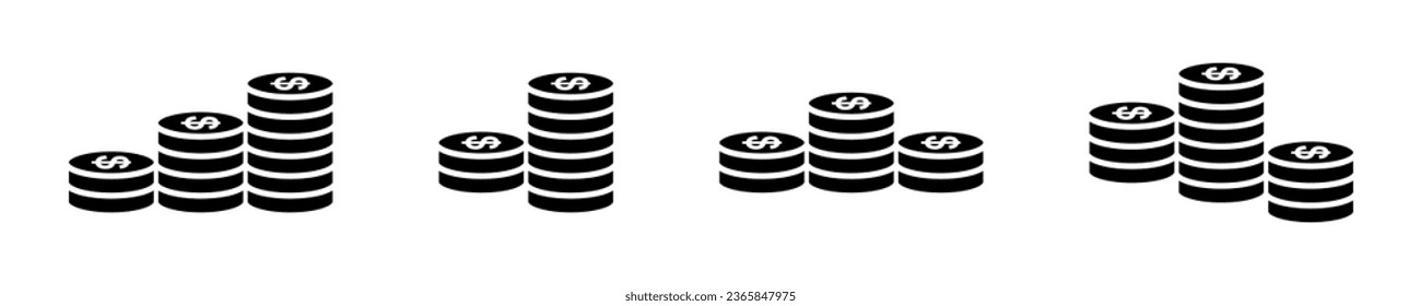 Fijado con pila de monedas. Pila de dinero. Ingresos o beneficios. Símbolo de inversión.