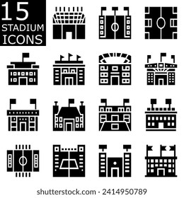 Set of stadium icons vector. Pictogram design.
