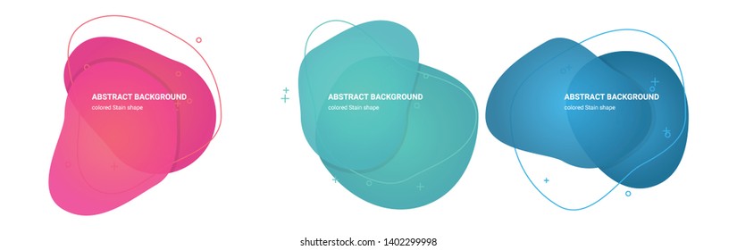 Set of Stain Gradient Elements. Set of Abstract Flux Shaped Backgrounds for Flyers, Banners, Web Sites, Business Cards, Invitations, Gift Cards, Brochures, Landing Pages
