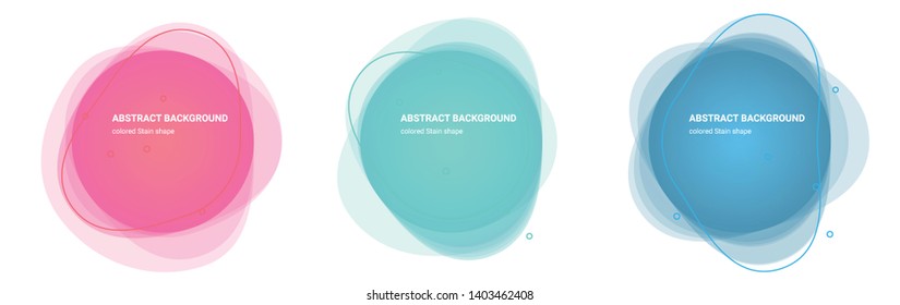 Set of Stain Gradient Elements. Set of Abstract Flux Shaped Backgrounds for Flyers, Banners, Web Sites, Business Cards, Invitations, Gift Cards, Brochures, Landing Pages