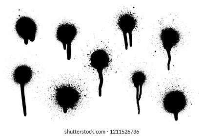 A set of stains with smears made by the spray. Highly detailed template for background or design. Vector illustration EPS 10