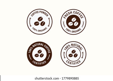 Set of stamp coffee badges and labels design. Element for design, advertising, packaging of coffee products