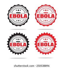 Set of stamp with Ebola concept text on white background. 