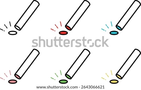 Set of stamp icons in various colors