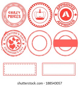 set stamp with on vector illustration