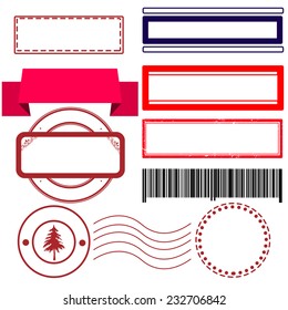 set stamp with on vector illustration