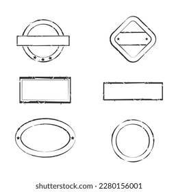 
Set of stamp without text. Post stamp collection vector. Post stamp texture template