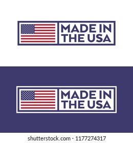 A set of stamps with an American flag and text that says made in the USA