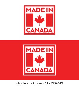 A set of stamps with a Canadian flag and text that says made in Canada