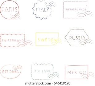 Set of stamps of different countries