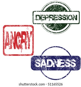 Set of stamps with emotions