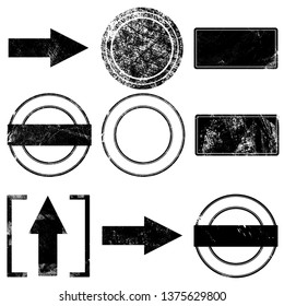Set of stamps in grunge style