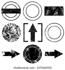 Set of stamps in grunge style