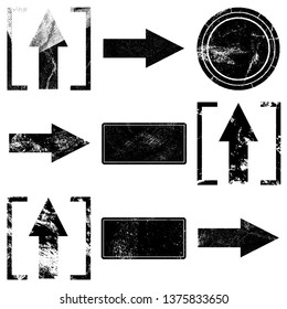 Set of stamps in grunge style