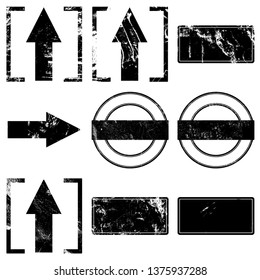 Set of stamps in grunge style