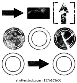 Set of stamps in grunge style