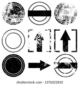 Set of stamps in grunge style