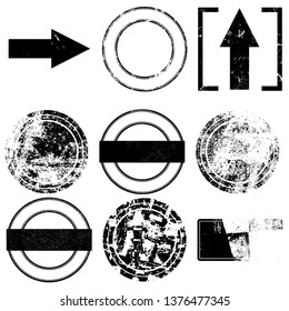 Set of stamps in grunge style