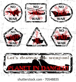 Set of stamps on a theme - No War!