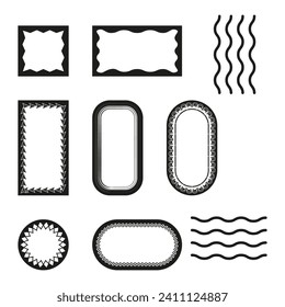 Set of stamps and postmarks. Vector illustration. EPS 10.