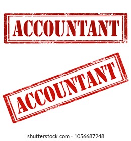 Set of stamps with text Accountant,vector illustration