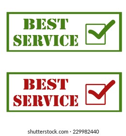 Set of stamps with text Best Service,vector illustration