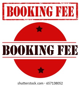 Set of stamps with text Booking Fee,vector illustration