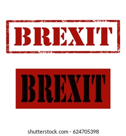 Set of stamps with text Brexit,vector illustration