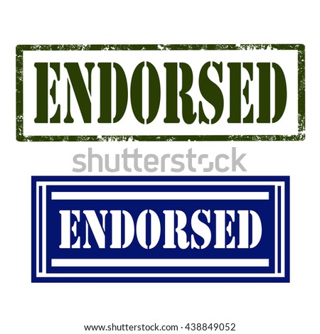 Set of stamps with text Endorsed,vector illustration